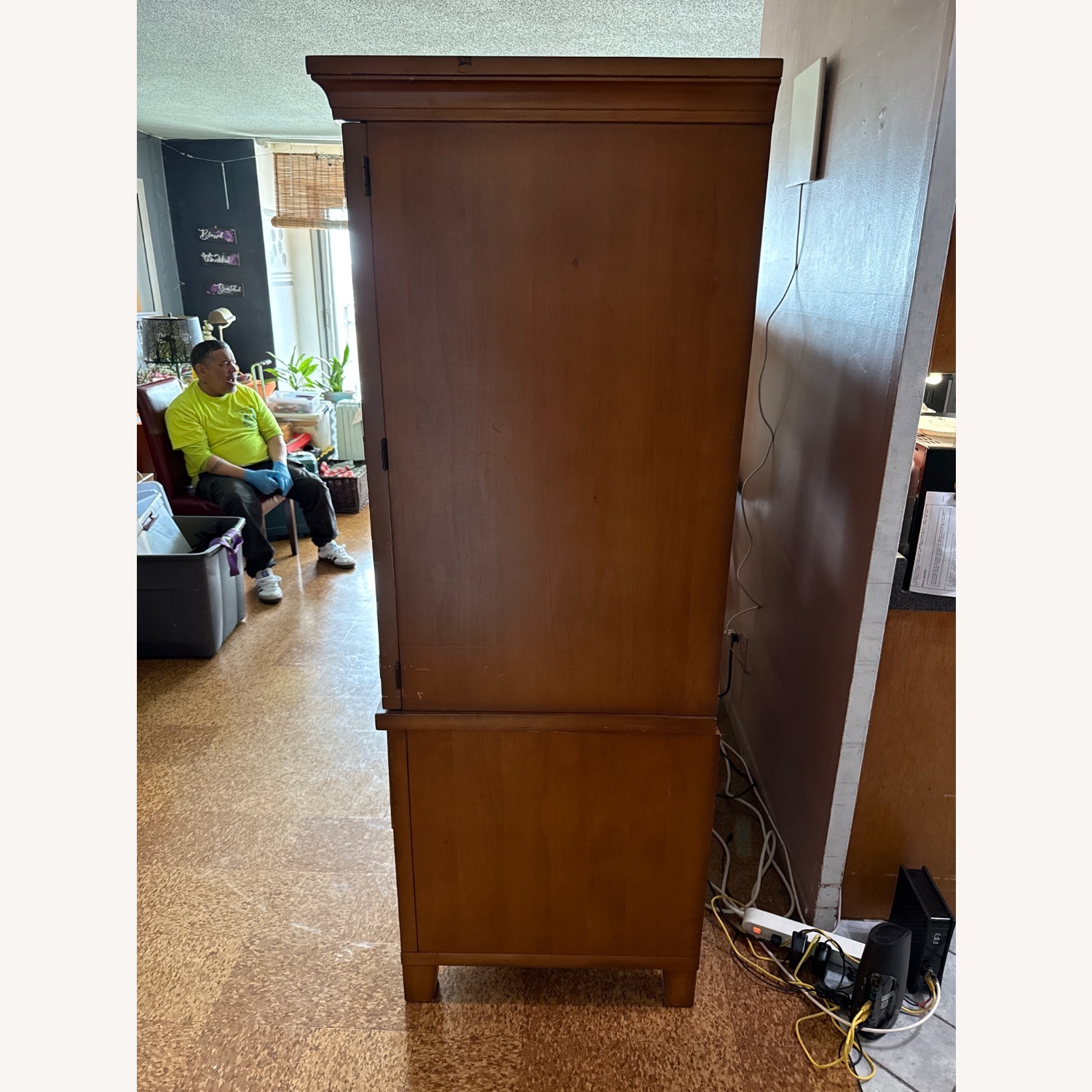 Pottery Barn Valencia Light Brown Wood Armoire - image-3