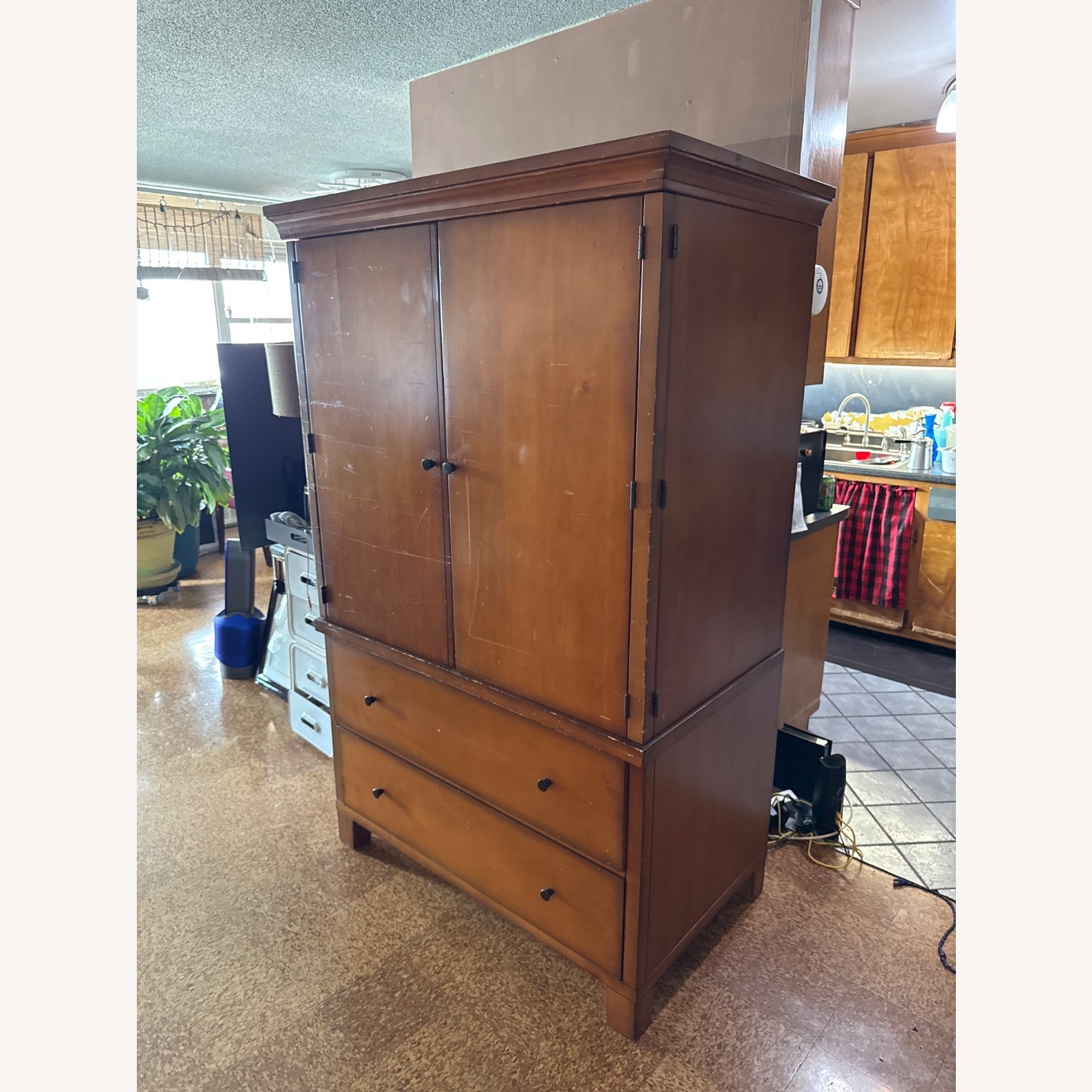 Pottery Barn Valencia Light Brown Wood Armoire - image-2