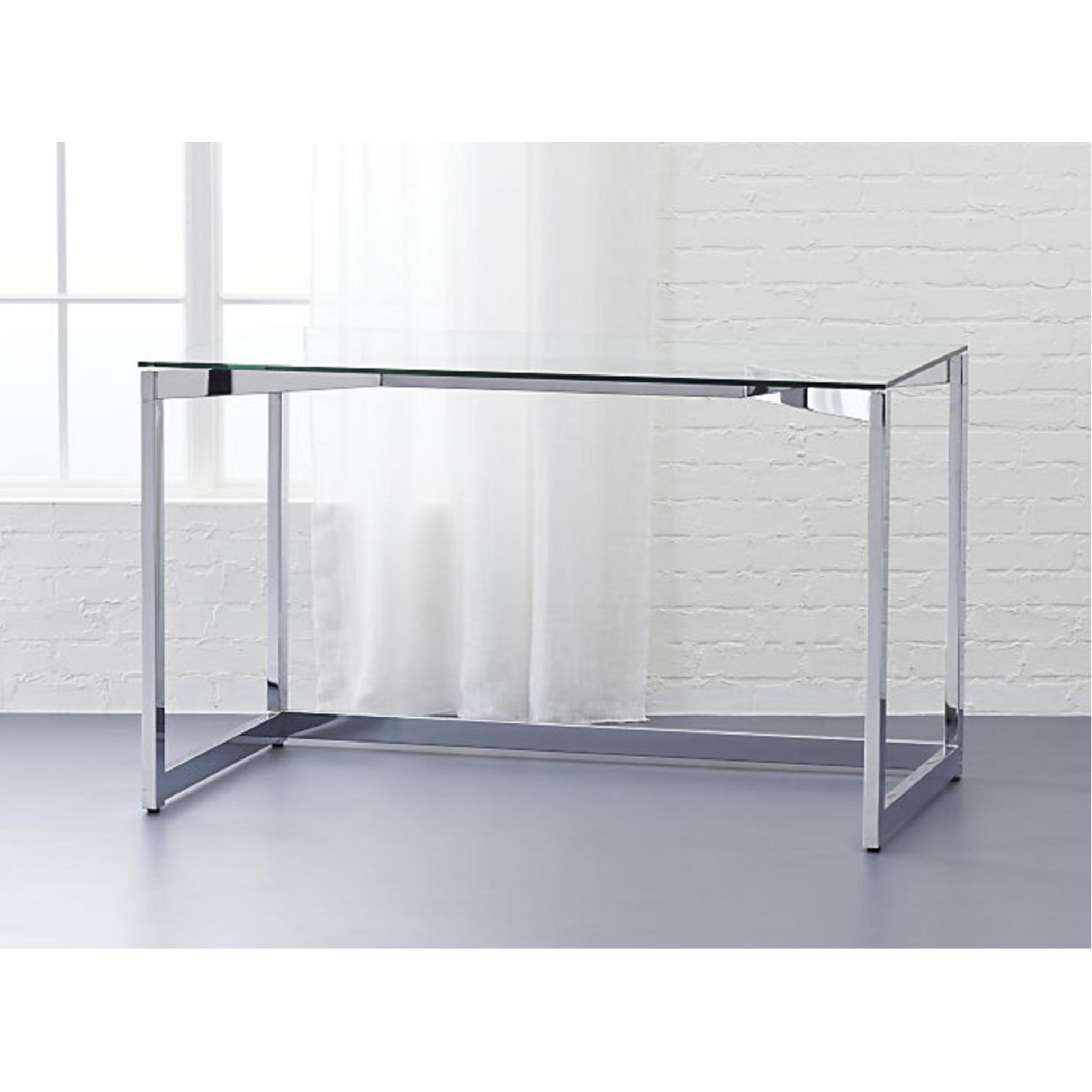 CB2 Tesso Chrome & Glass Desk  - image-2