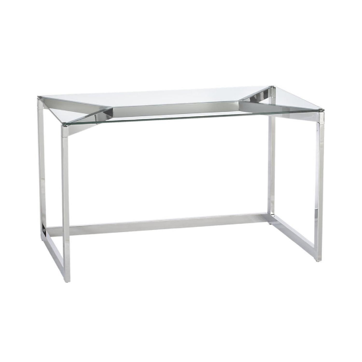 CB2 Tesso Chrome & Glass Desk  - image-1