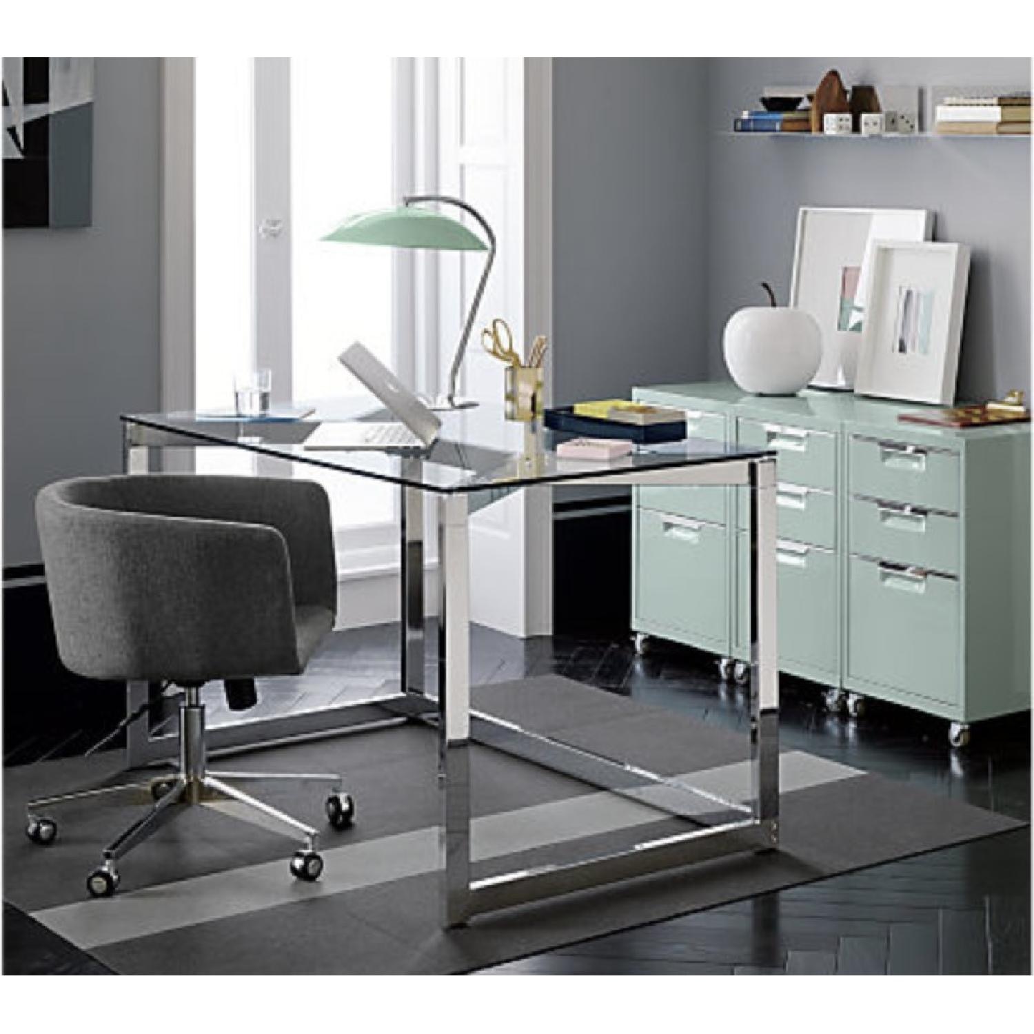 CB2 Tesso Chrome & Glass Desk  - image-5