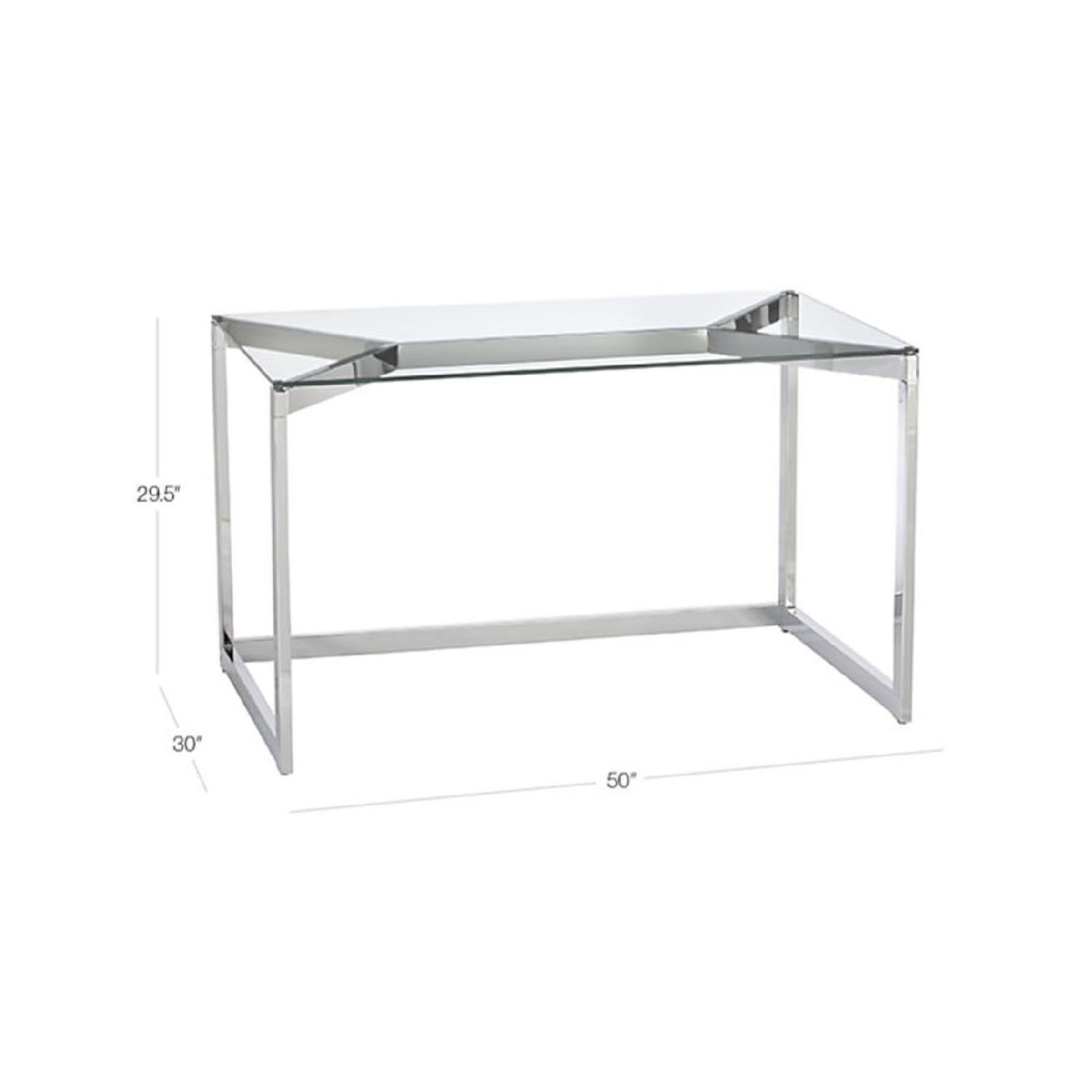 CB2 Tesso Chrome & Glass Desk  - image-3