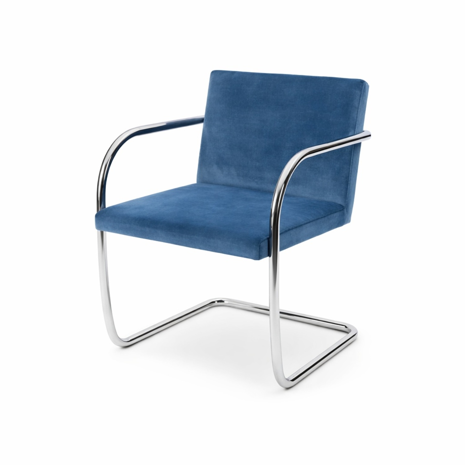 Knoll Brno Blue Velvet Dining Chairs - image-4