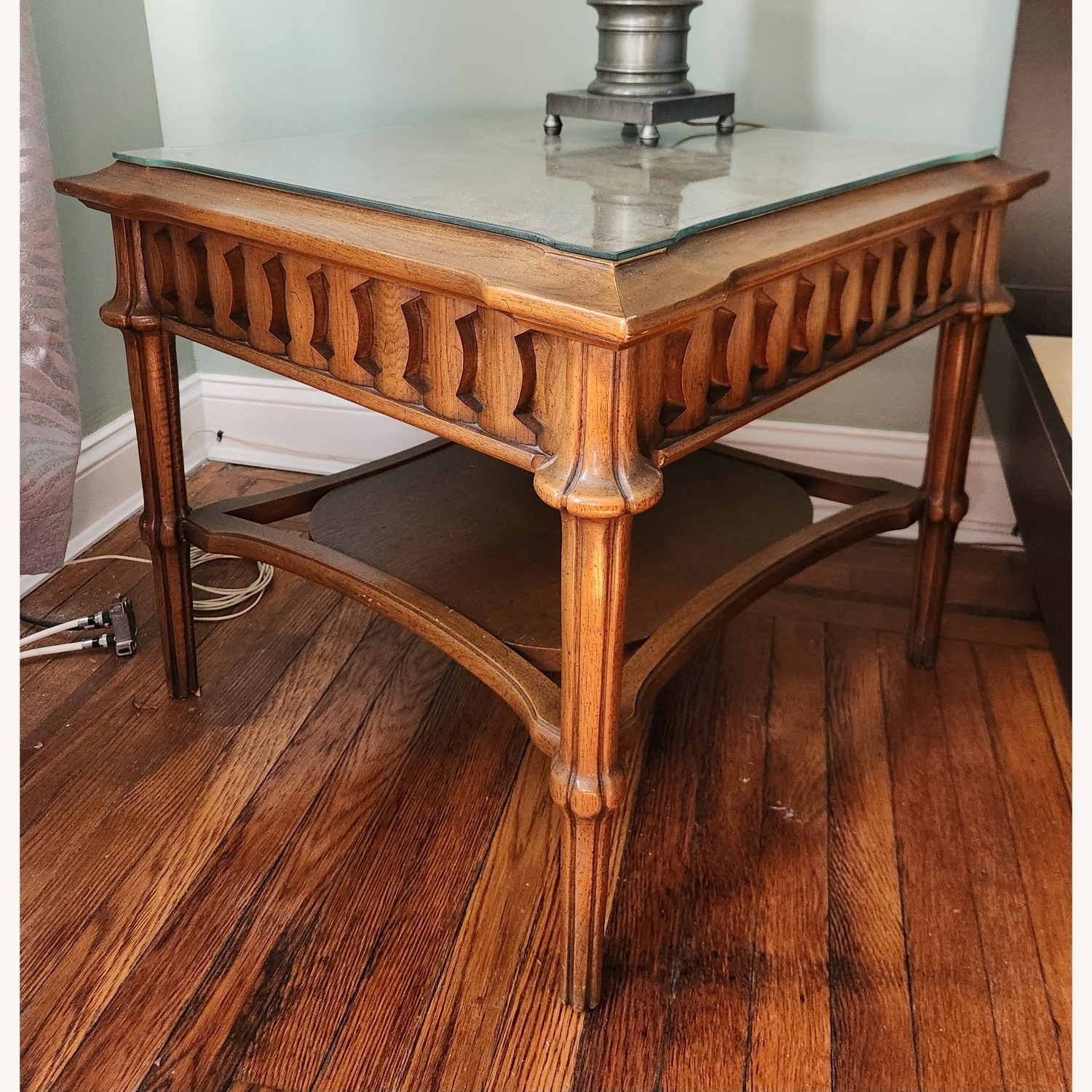 Vintage Wooden Side Table - image-1