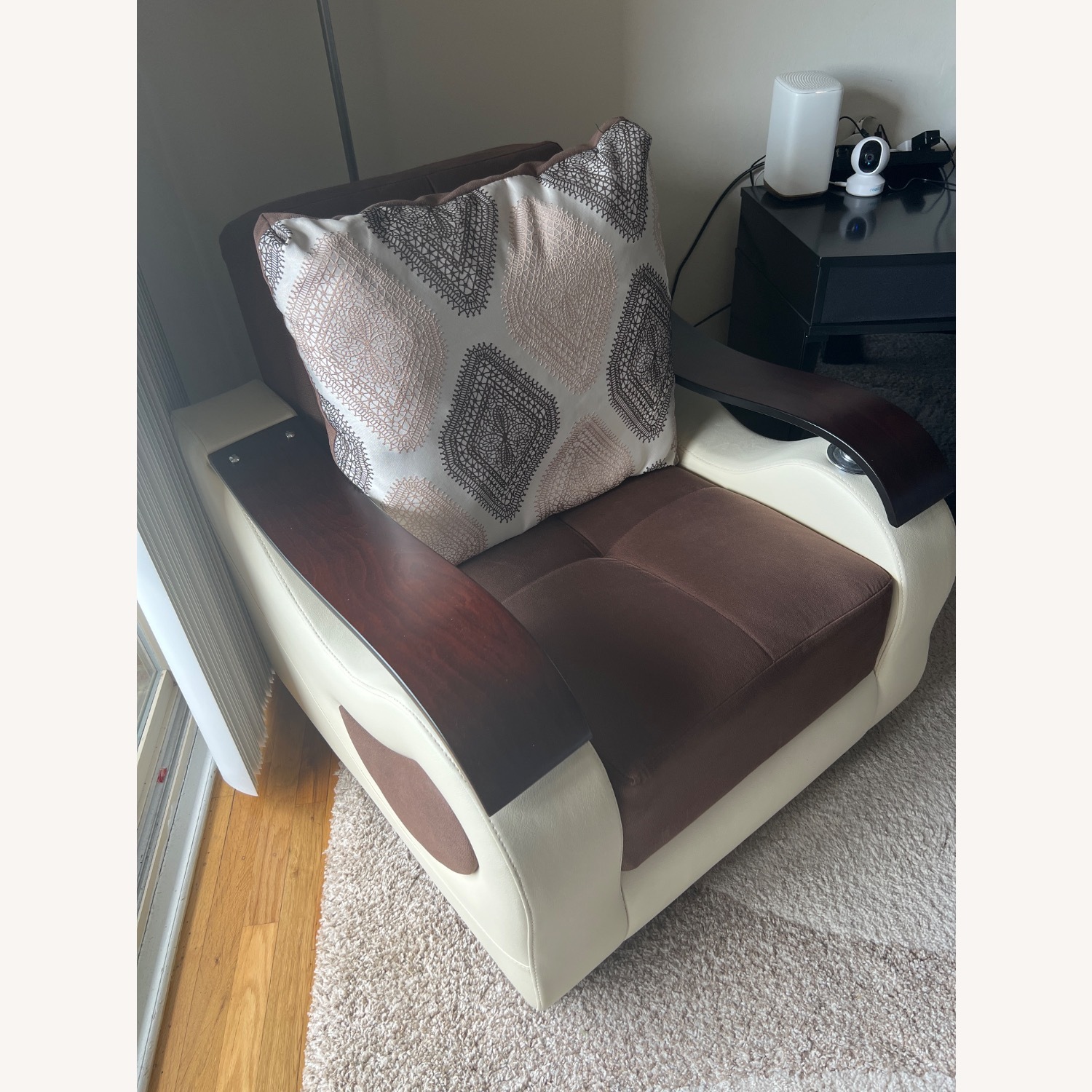 Casamode Dark Brown Fabric Chaise Lounge - image-2