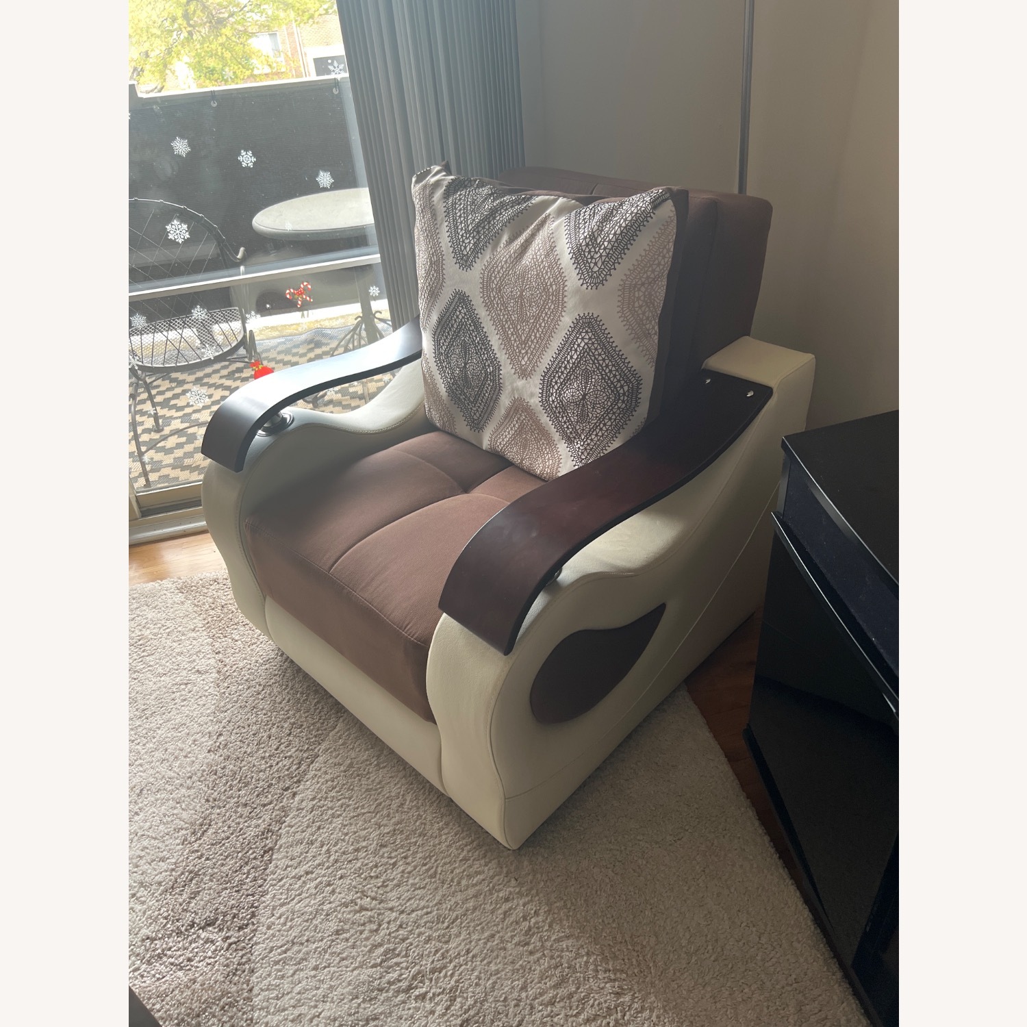 Casamode Dark Brown Fabric Chaise Lounge - image-3