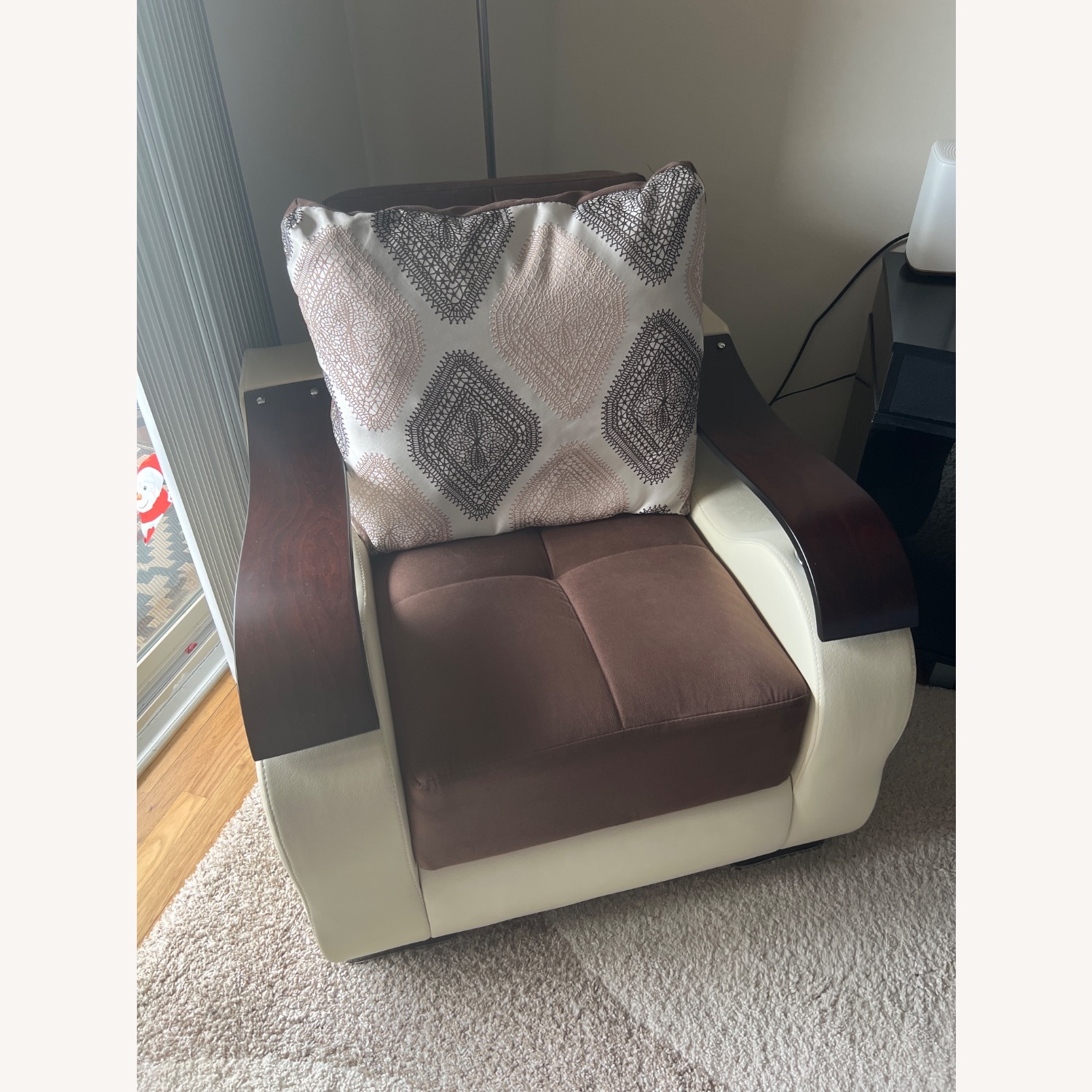 Casamode Dark Brown Fabric Chaise Lounge - image-1