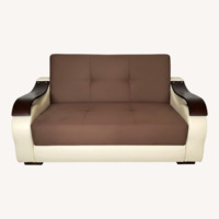 Dark Brown Fabric Loveseat