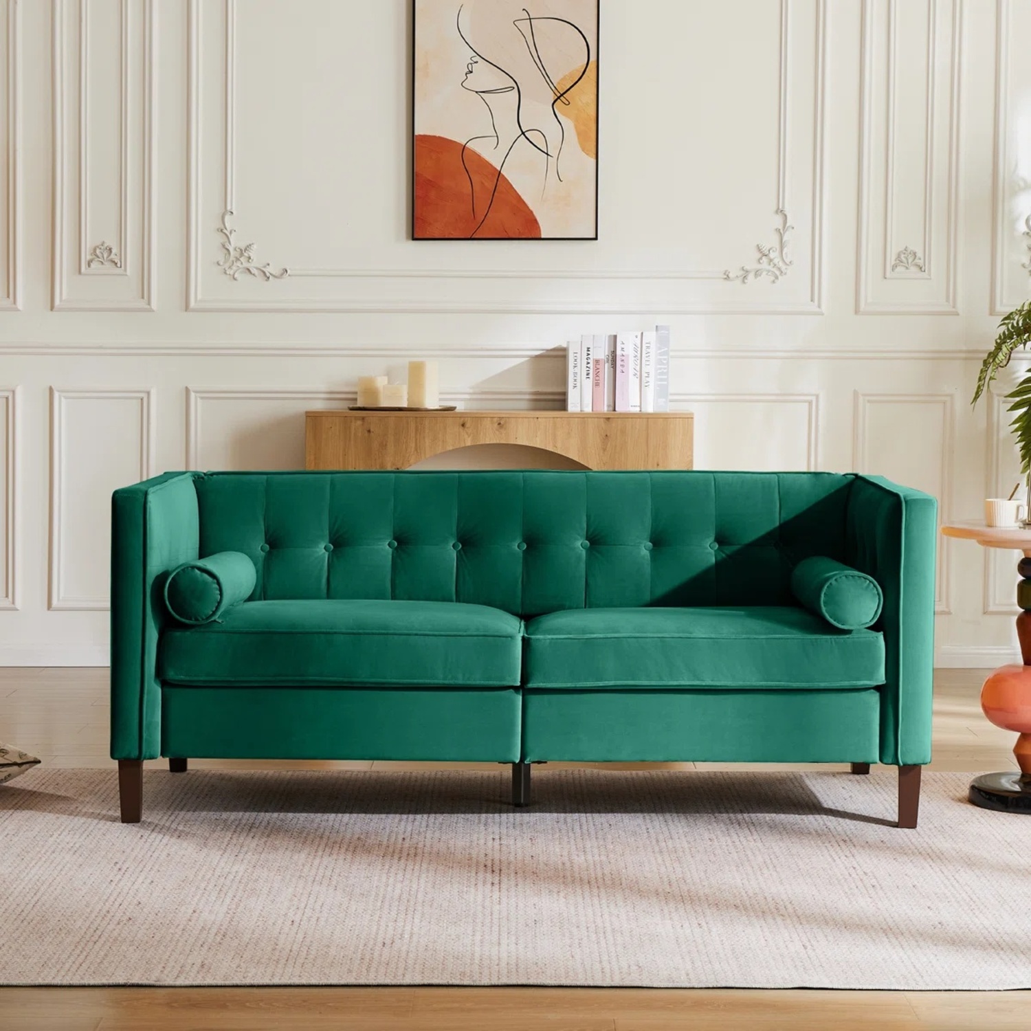 Wayfair Haahris 69'' W Tuxedo Arm Upholstery Velvet Loveseat Sofa - image-4