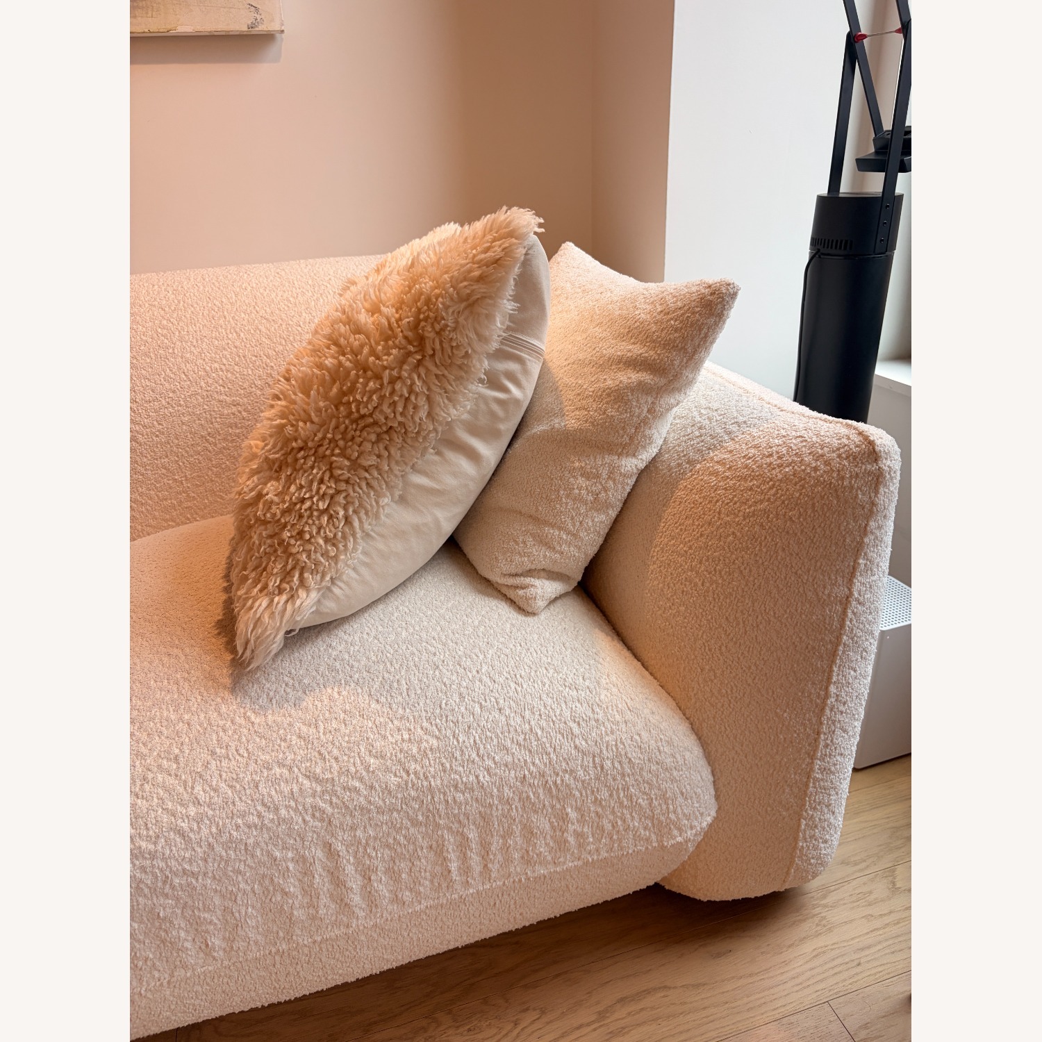 Bamooli White Fabric 3+ Piece Sectional - image-2