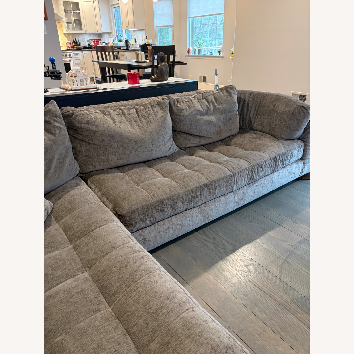 Natuzzi  Dark Gray Fabric 2 Piece Sectional - image-3