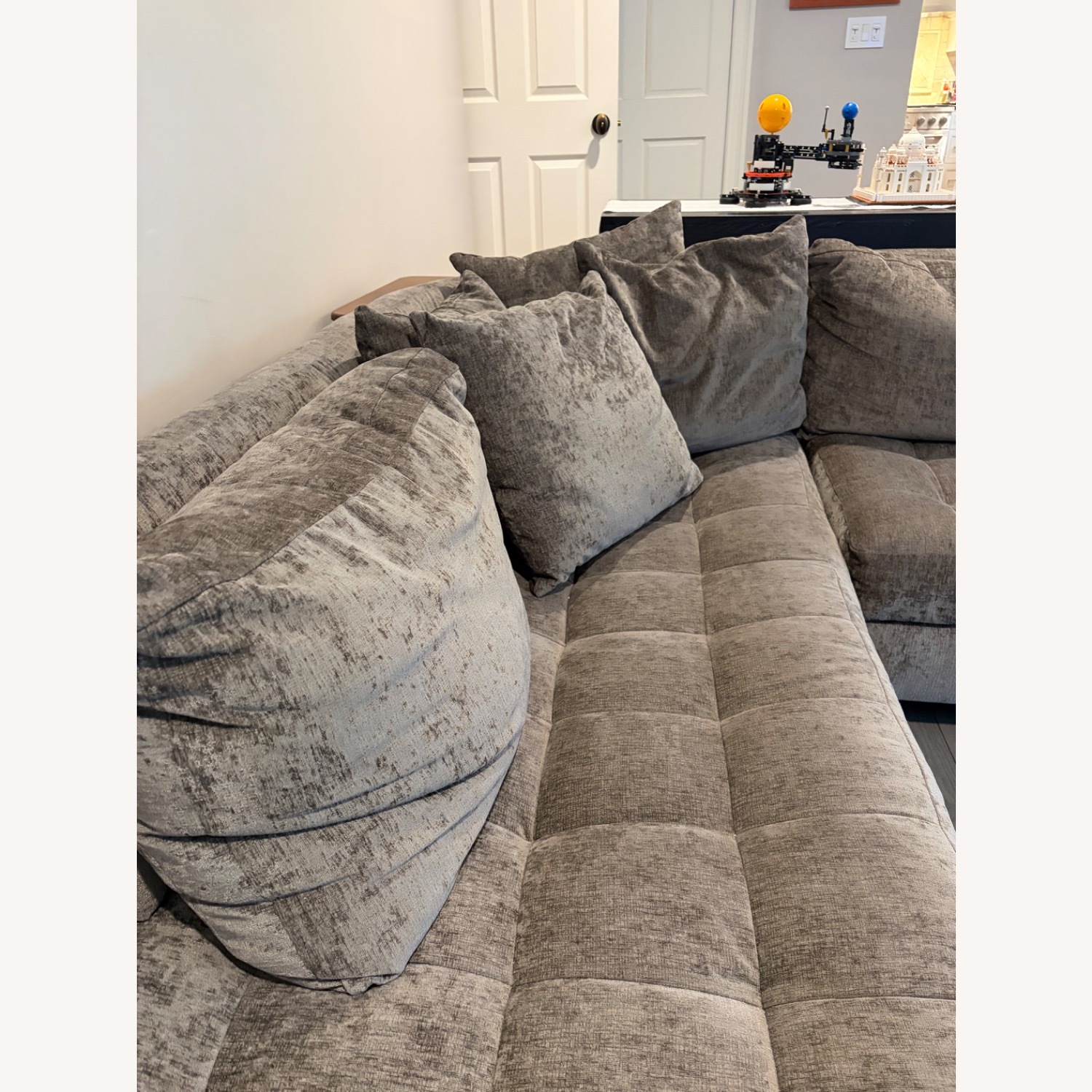 Natuzzi  Dark Gray Fabric 2 Piece Sectional - image-5