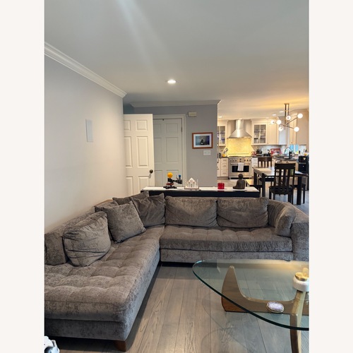 Used Natuzzi  Dark Gray Fabric 2 Piece Sectional for sale on AptDeco