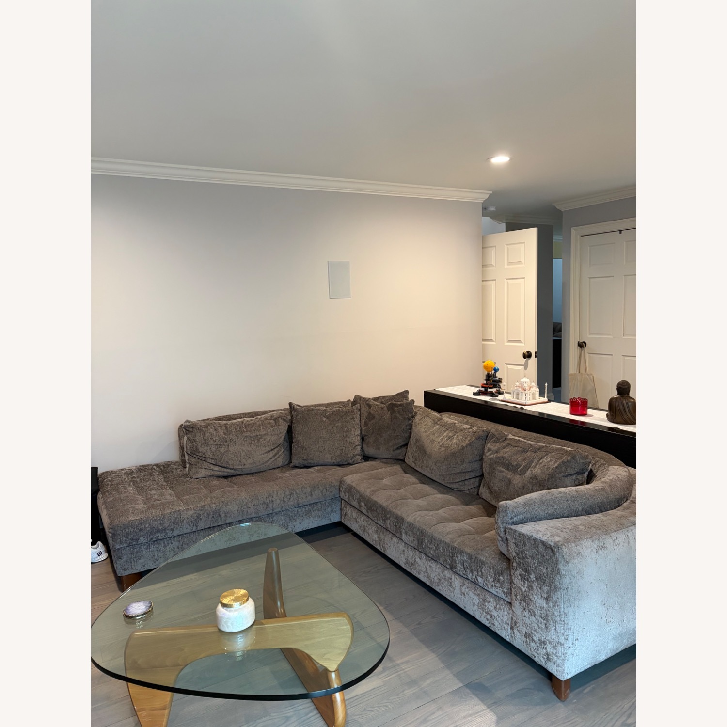 Natuzzi  Dark Gray Fabric 2 Piece Sectional - image-6