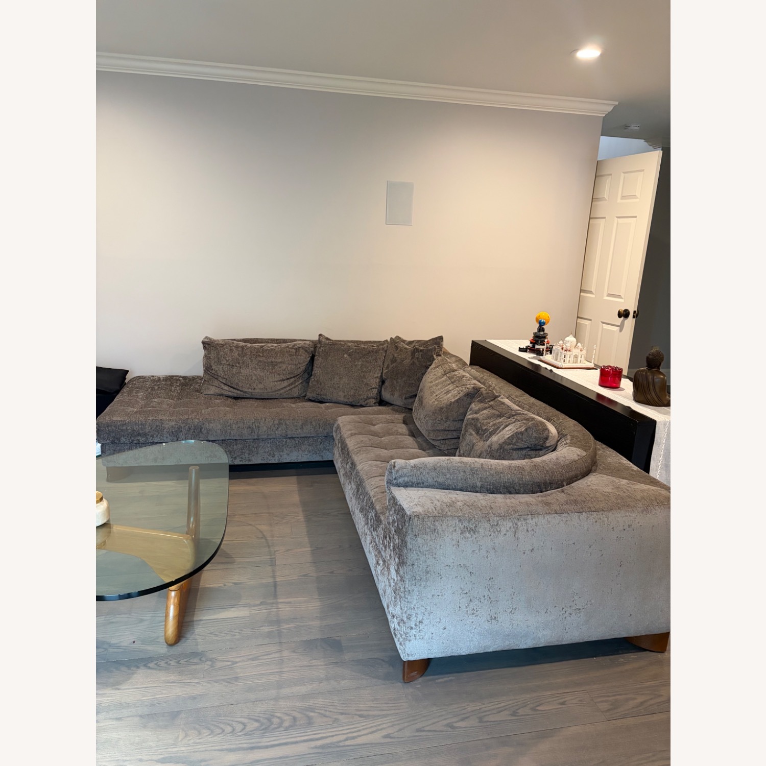 Natuzzi  Dark Gray Fabric 2 Piece Sectional - image-2