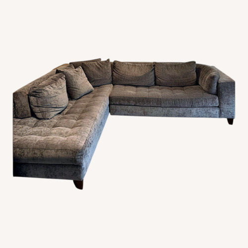 Used Natuzzi  Dark Gray Fabric 2 Piece Sectional for sale on AptDeco