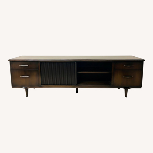Used Vintage/Antique Dark Brown Wood Credenza for sale on AptDeco