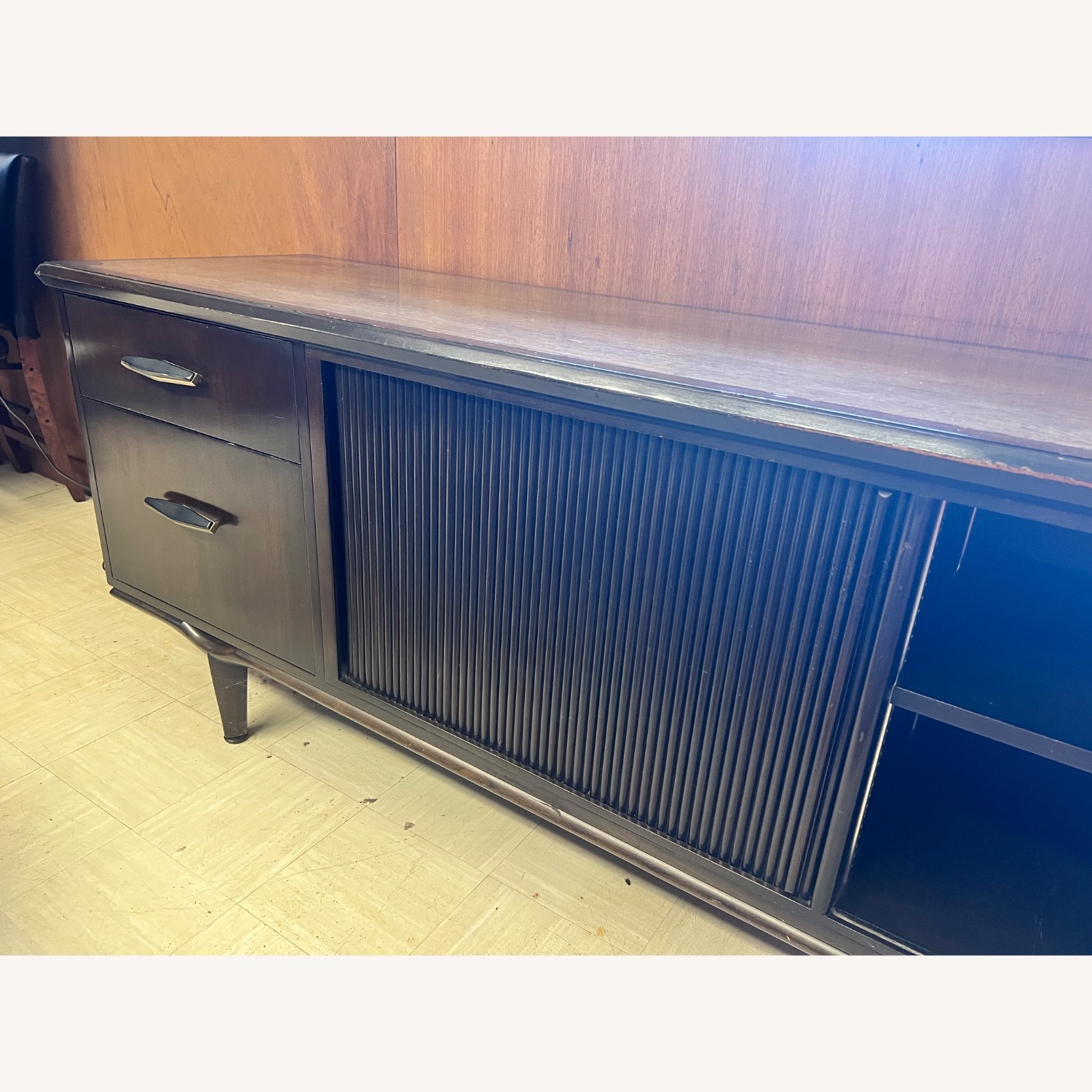 Vintage/Antique Dark Brown Wood Credenza - image-3