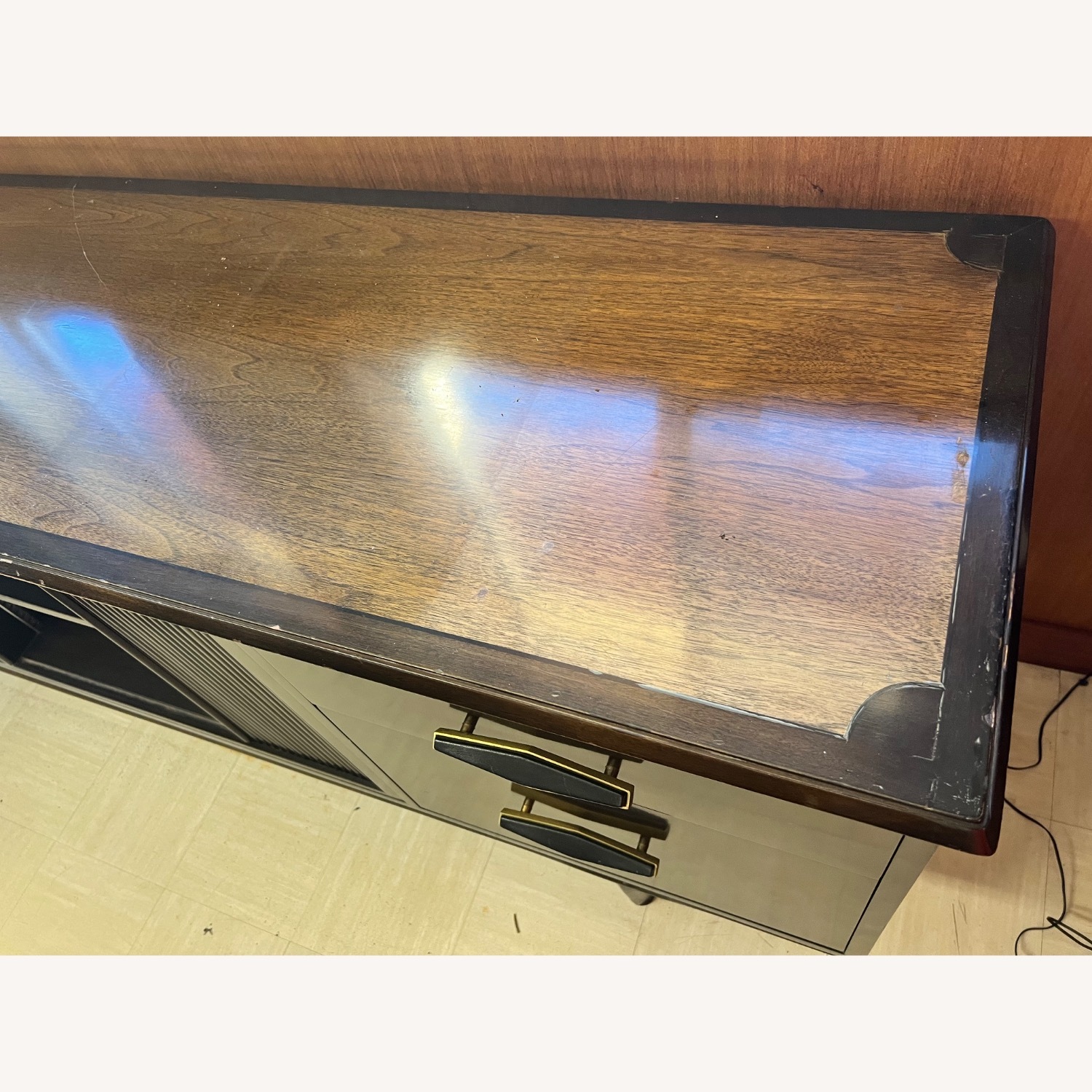 Vintage/Antique Dark Brown Wood Credenza - image-4