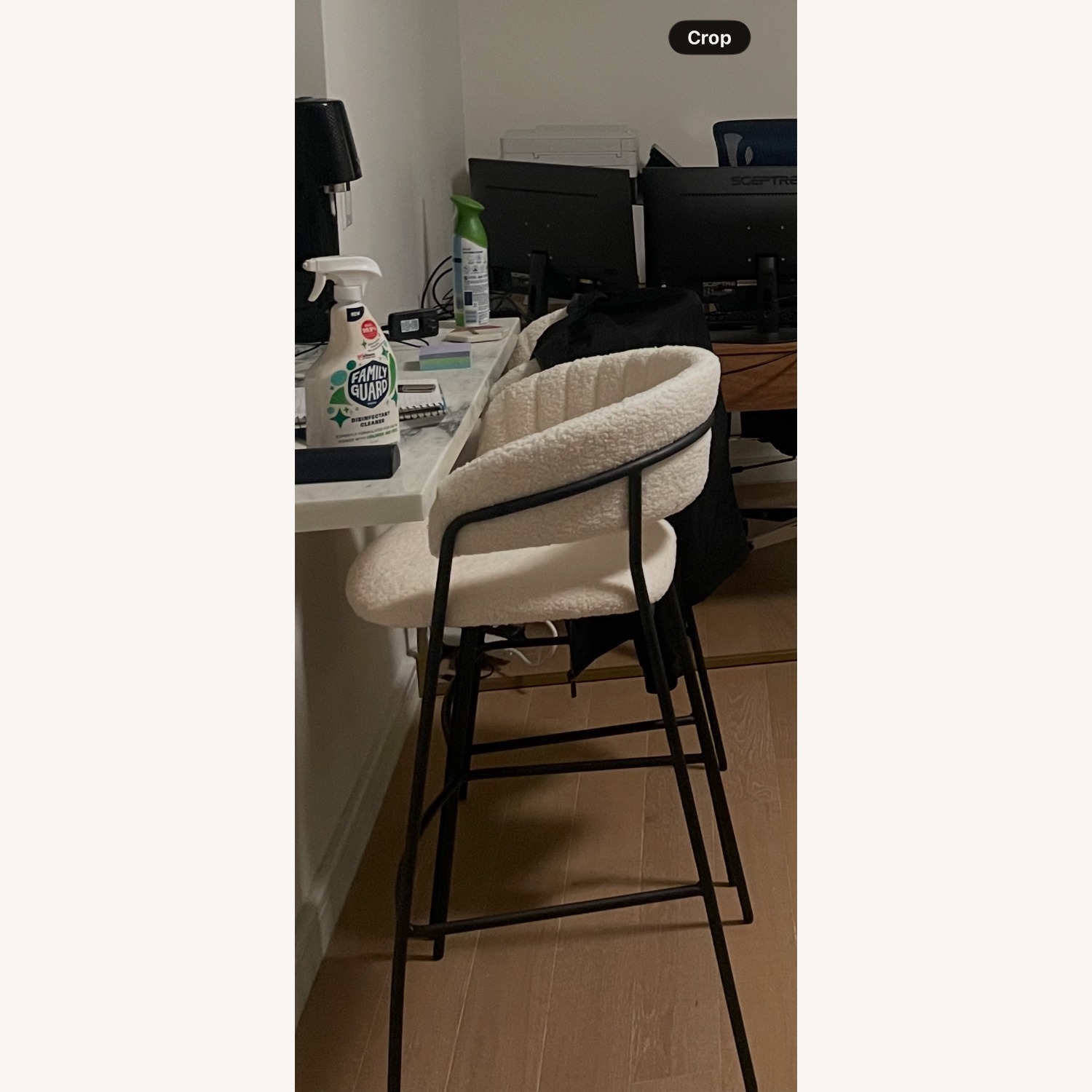 AllModern Mariam White Boucle Dining Chairs - image-3