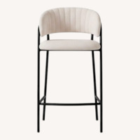 AllModern Mariam White Boucle Dining Chairs