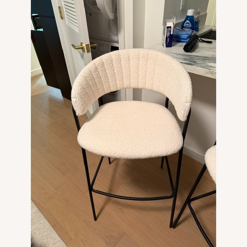 Used AllModern Mariam White Boucle Dining Chairs for sale on AptDeco