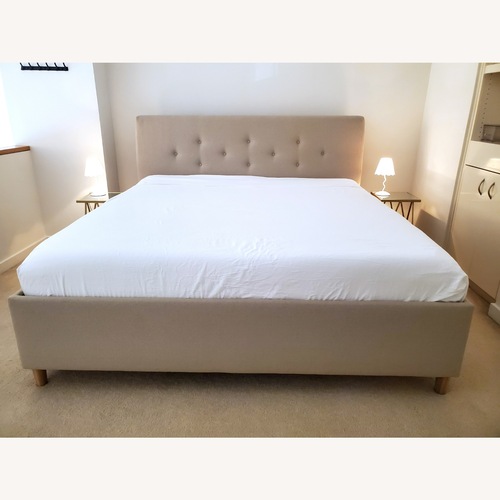 Used IKEA Idanäs King Storage Bed Frame for sale on AptDeco