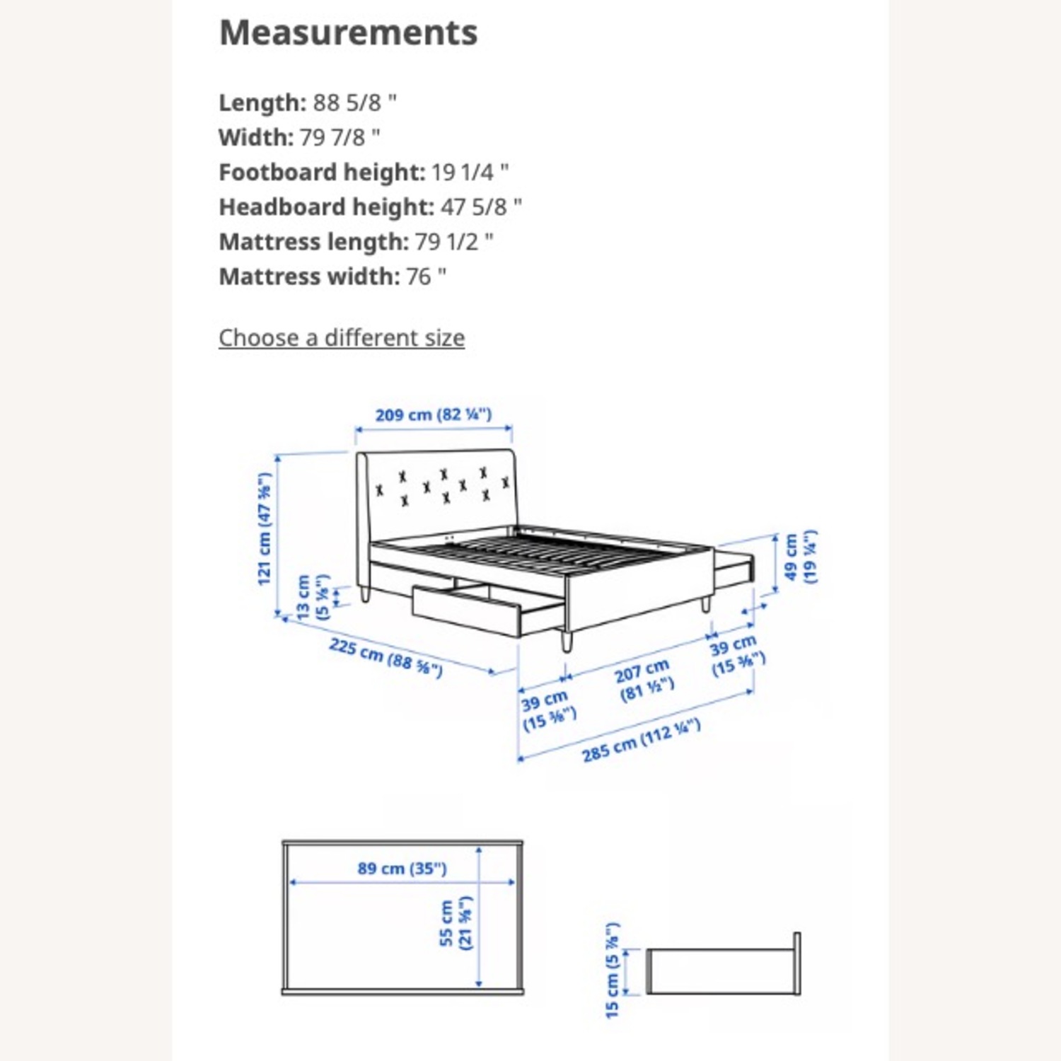 IKEA Idanäs King Storage Bed Frame - image-6