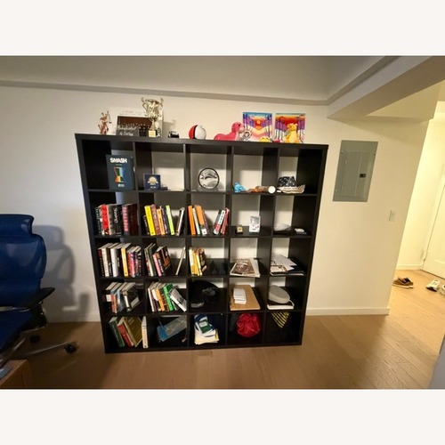 Used IKEA KALLAX Black Bookcase for sale on AptDeco