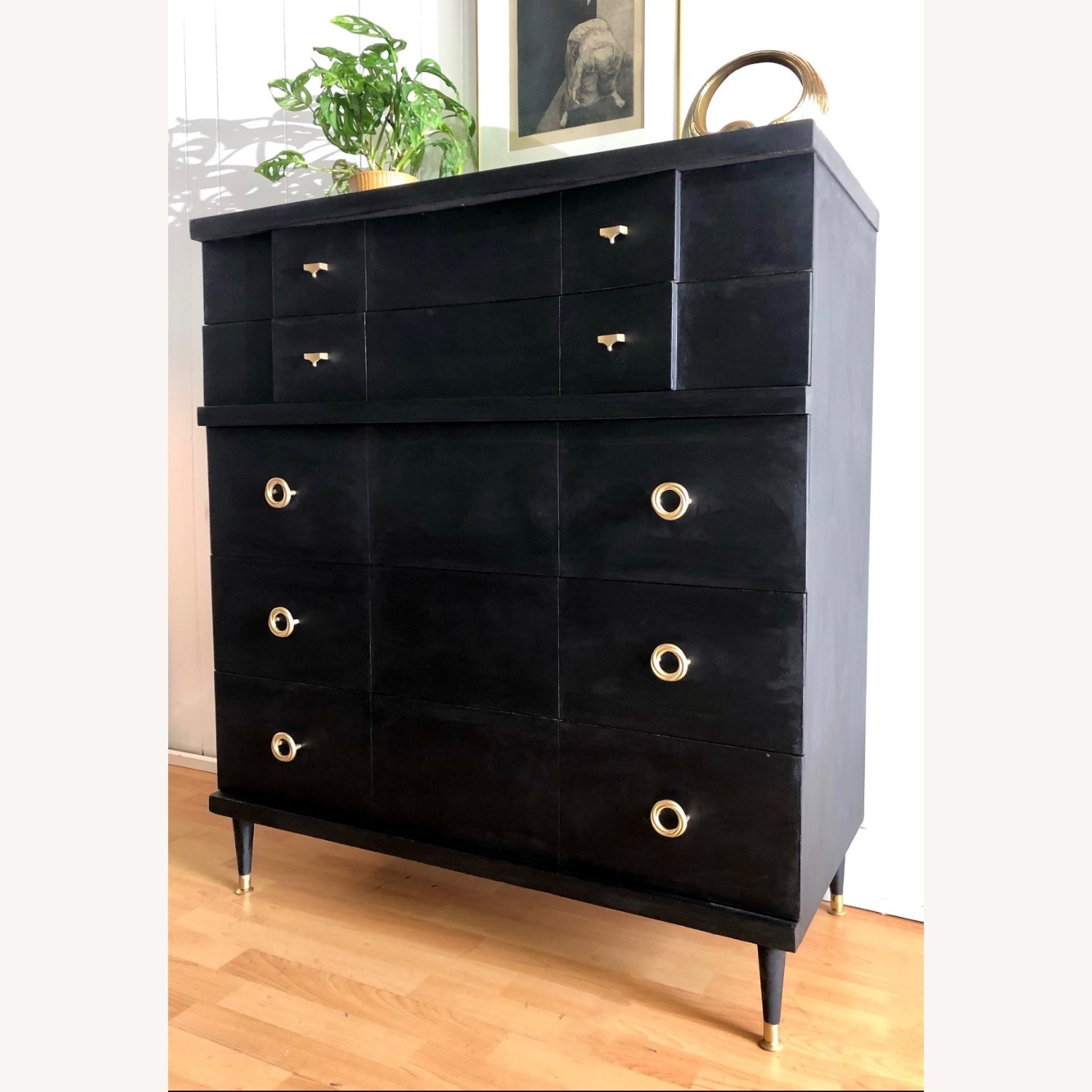 Vintage/Antique Black Wood Dresser - image-3