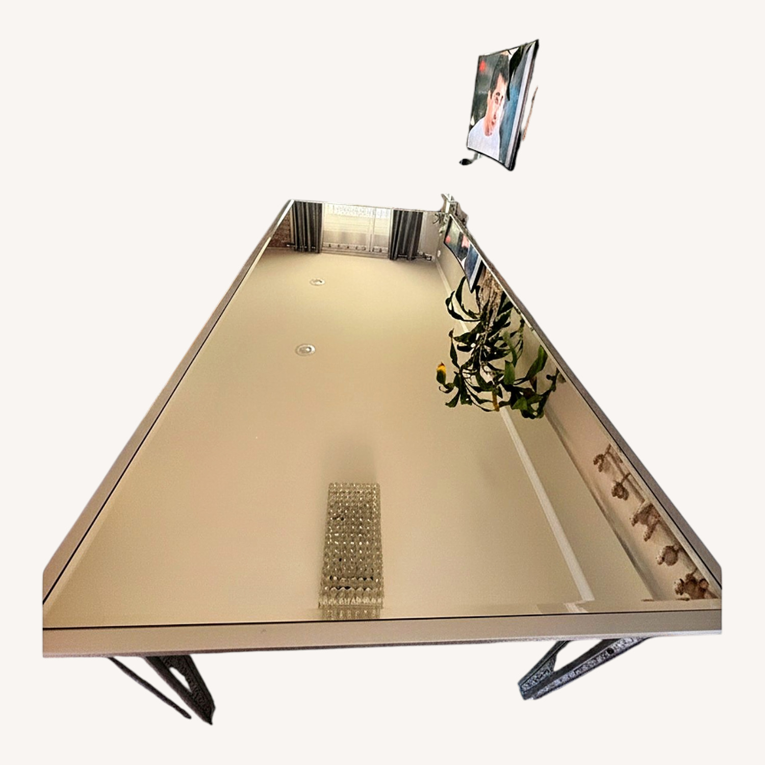 Z Gallerie Silver Glass Dining Table - image-8