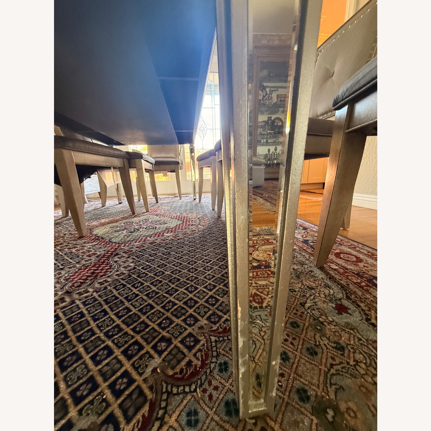 Z Gallerie Silver Glass Dining Table - image-4