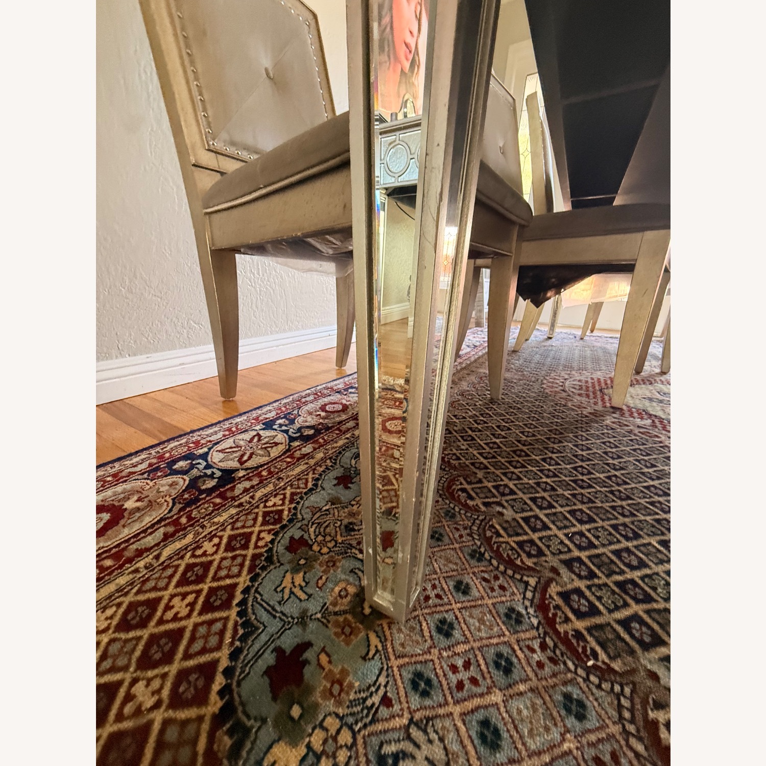 Z Gallerie Silver Glass Dining Table - image-2