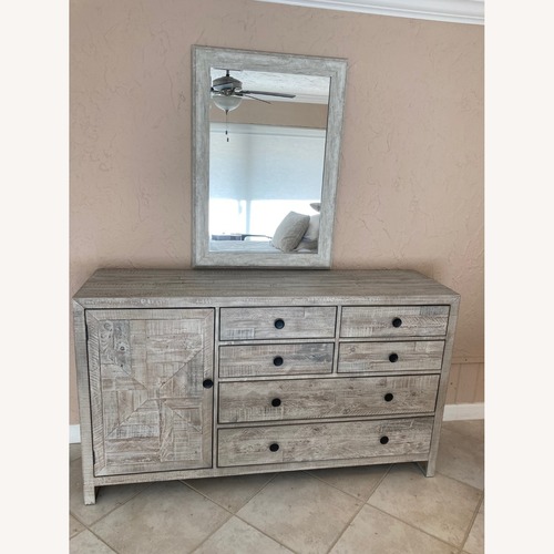 Used Studio 21 Light Gray Wood Dresser for sale on AptDeco