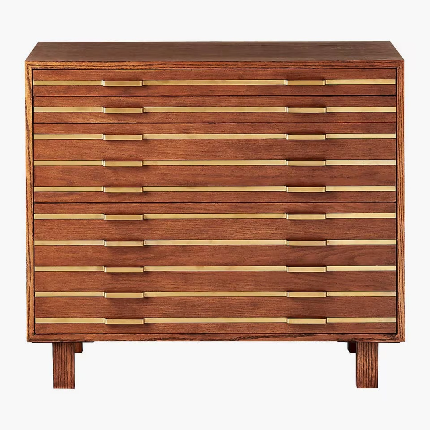 CB2 Natural Wood w Gold File Cabinet - image-6