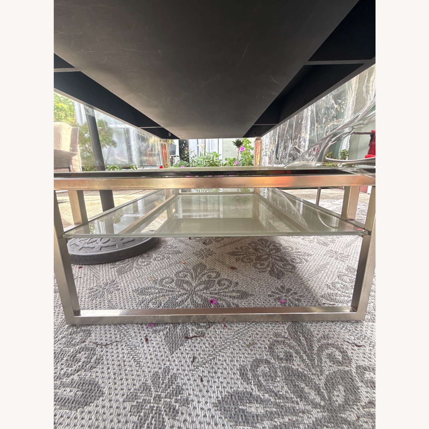 Z Gallerie Silver Glass Coffee Table - image-3