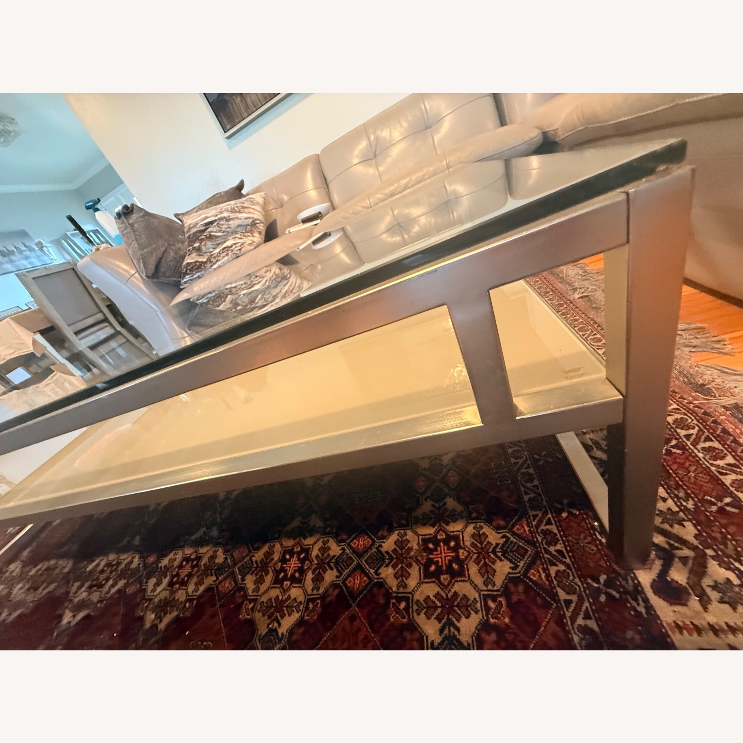 Z Gallerie Silver Glass Coffee Table - image-2