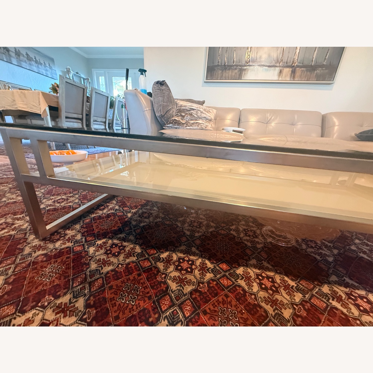 Z Gallerie Silver Glass Coffee Table - image-1