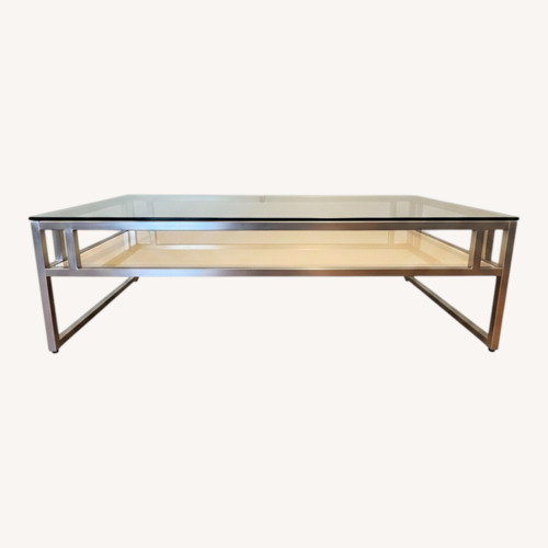 Used Z Gallerie Silver Glass Coffee Table for sale on AptDeco