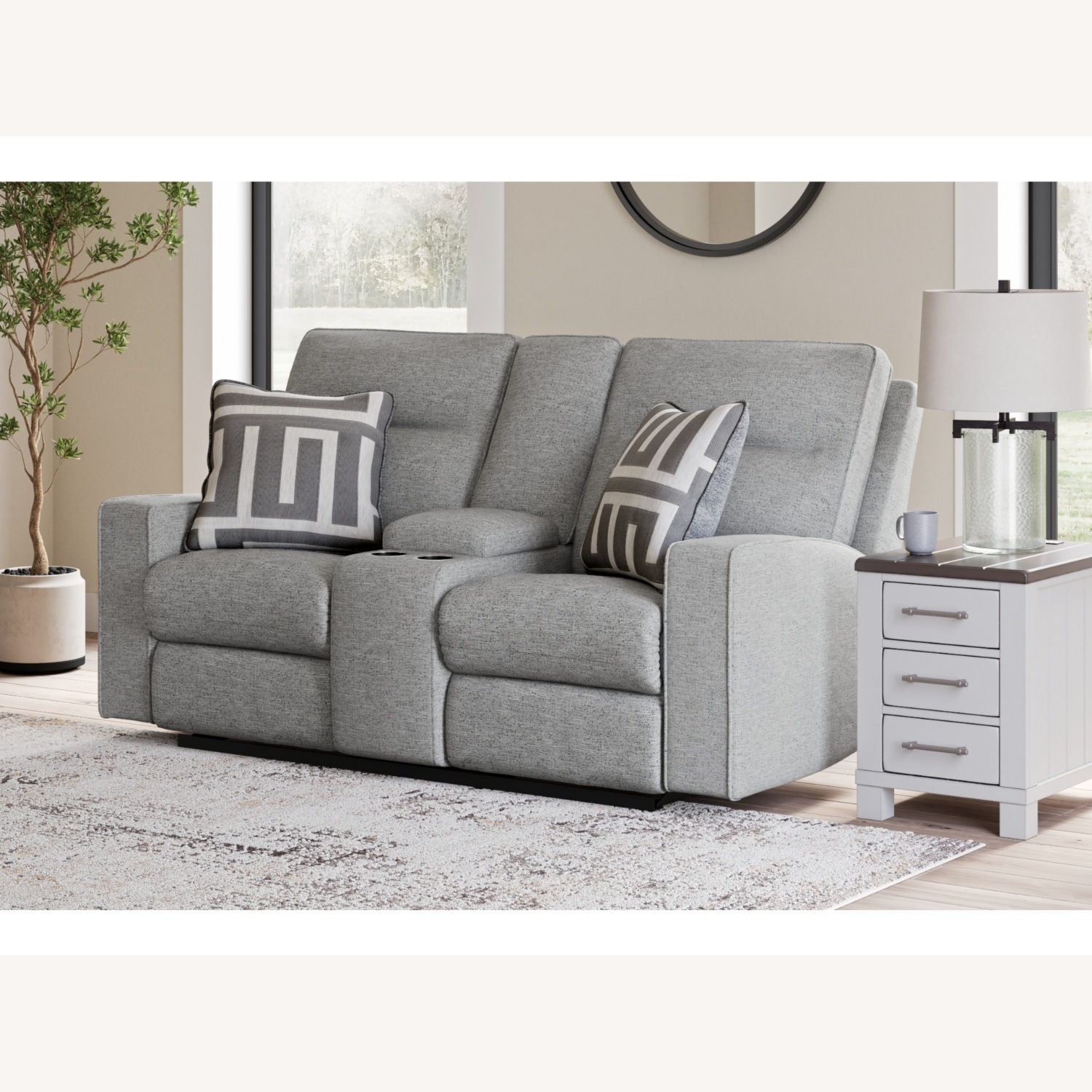 Ashley Biscoe Furniture Light Gray Loveseat - image-7