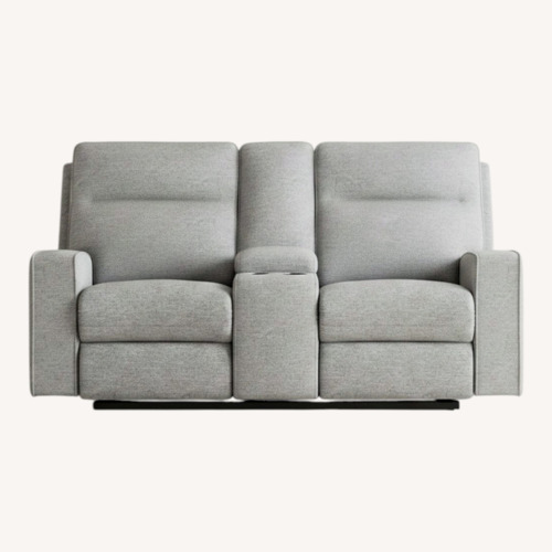 Used Ashley Biscoe Furniture Light Gray Loveseat for sale on AptDeco