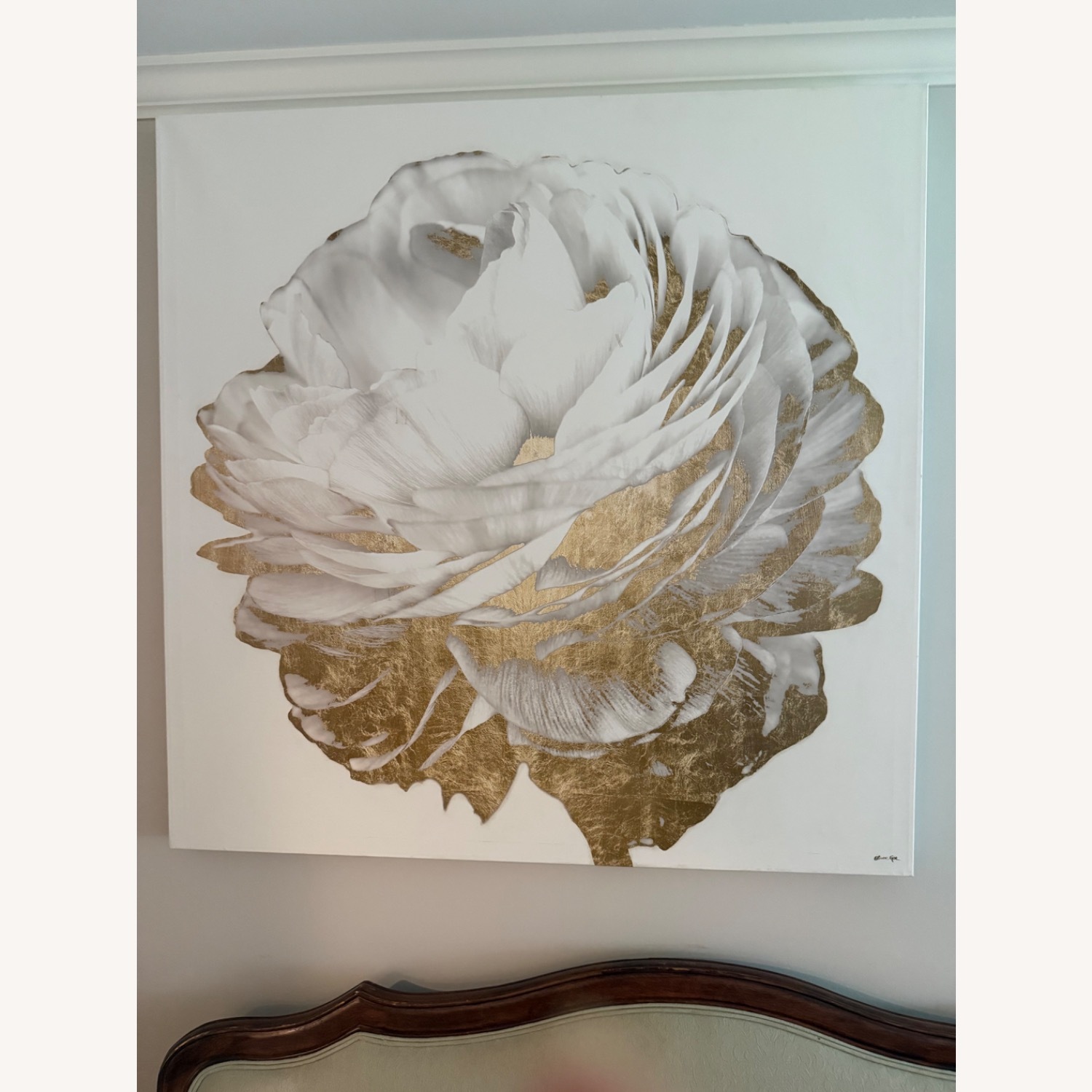 Wayfair Oliver Gal White Peony and Gold - image-2