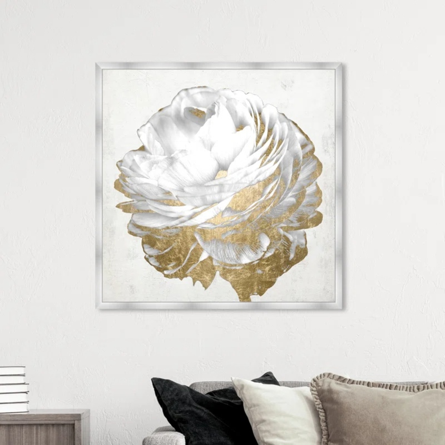 Wayfair Oliver Gal White Peony and Gold - image-5