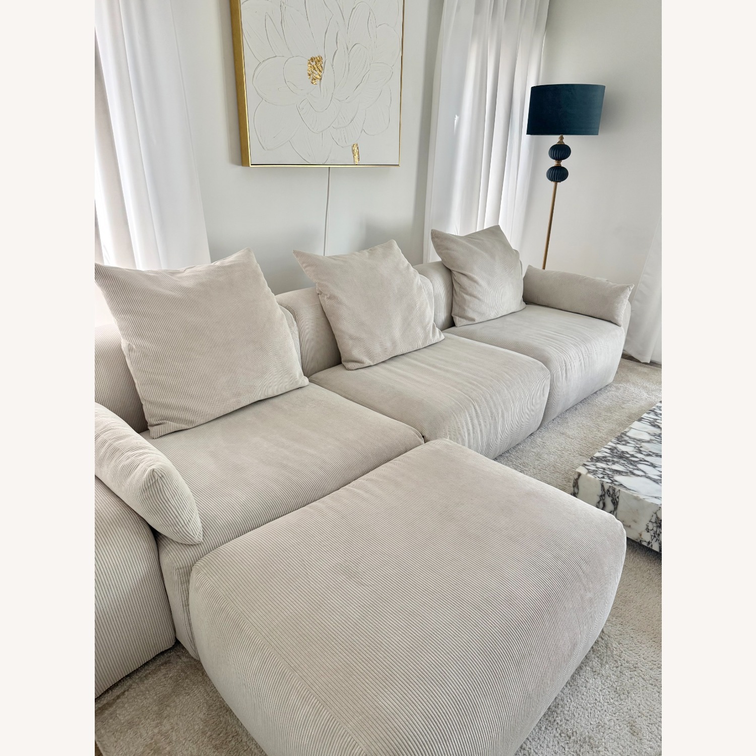 Rove Concepts Natural Fabric 3+ Piece Sectional - image-1