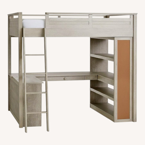 Used Pottery Barn Teen Light Gray Bunk Bed for sale on AptDeco