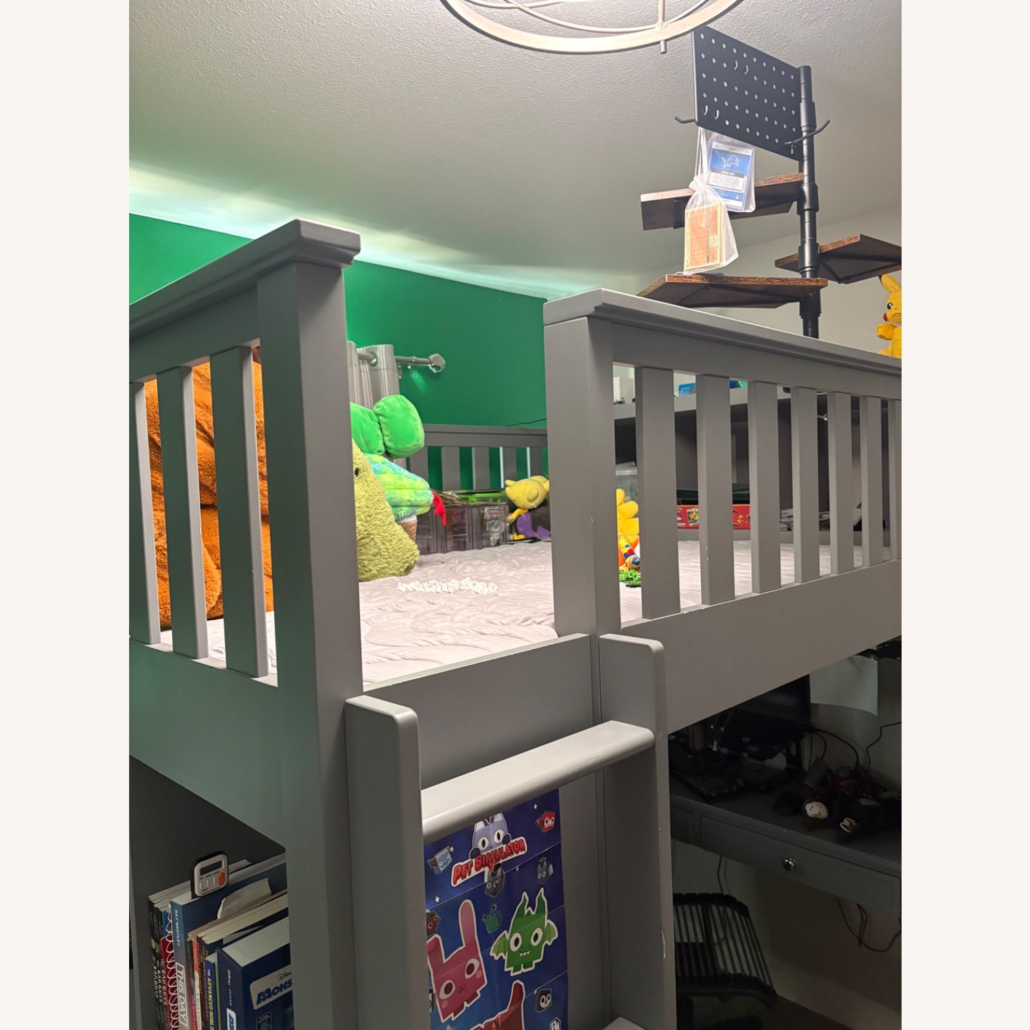 Pottery Barn Elliott Full Size Loft Bed with Desk Shelves Drawers - image-4