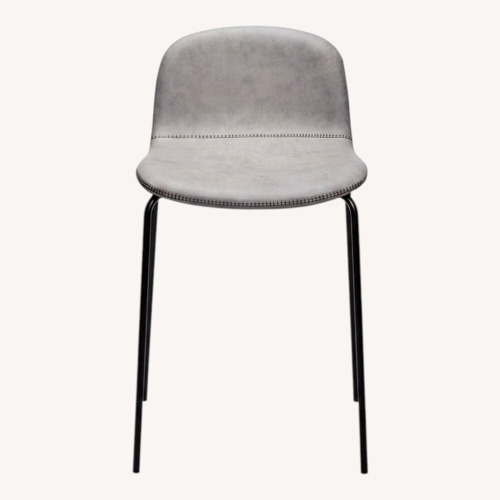 Used CB2 Light Gray Leather Dining Chairs for sale on AptDeco