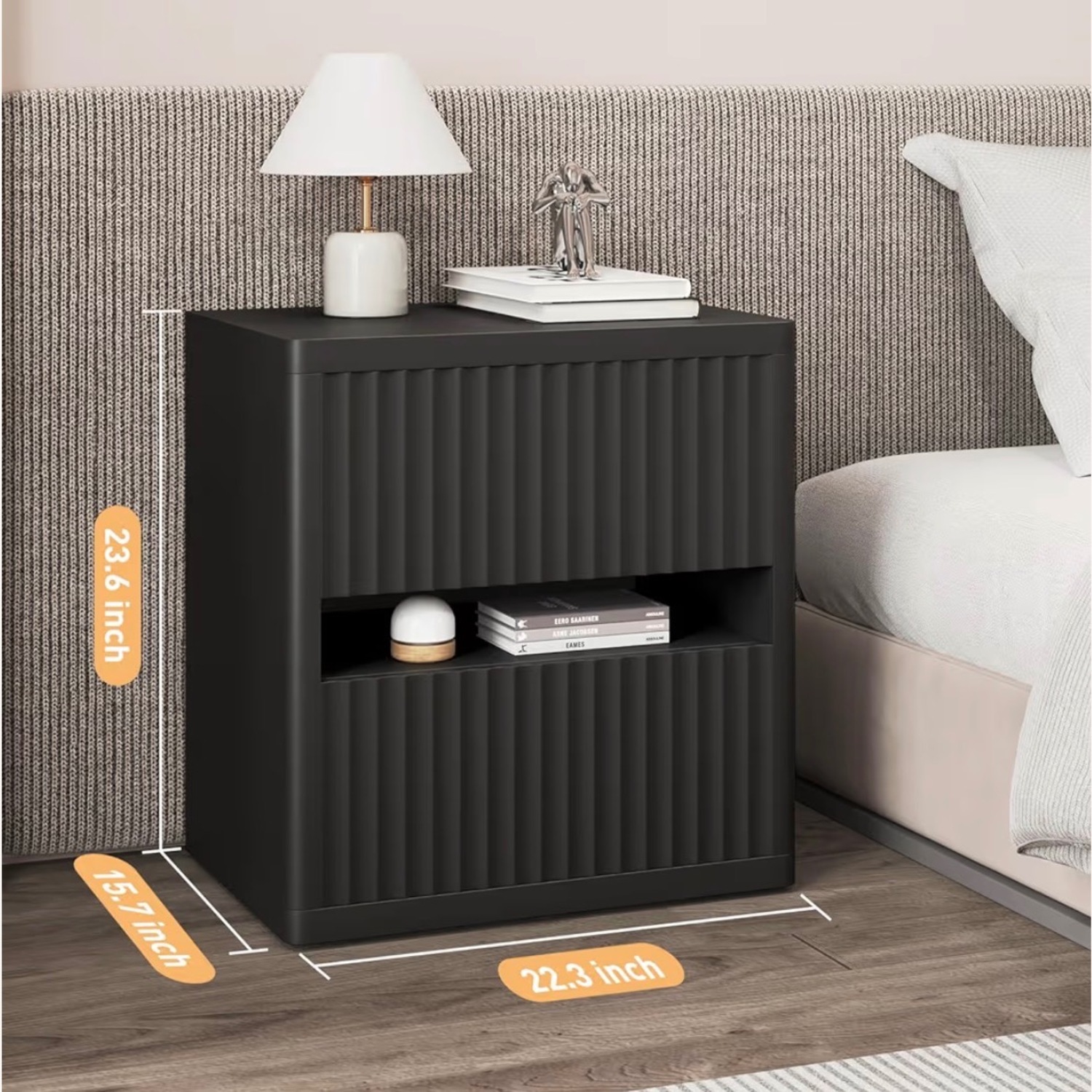 Amazon Black Wood Nightstands - image-2