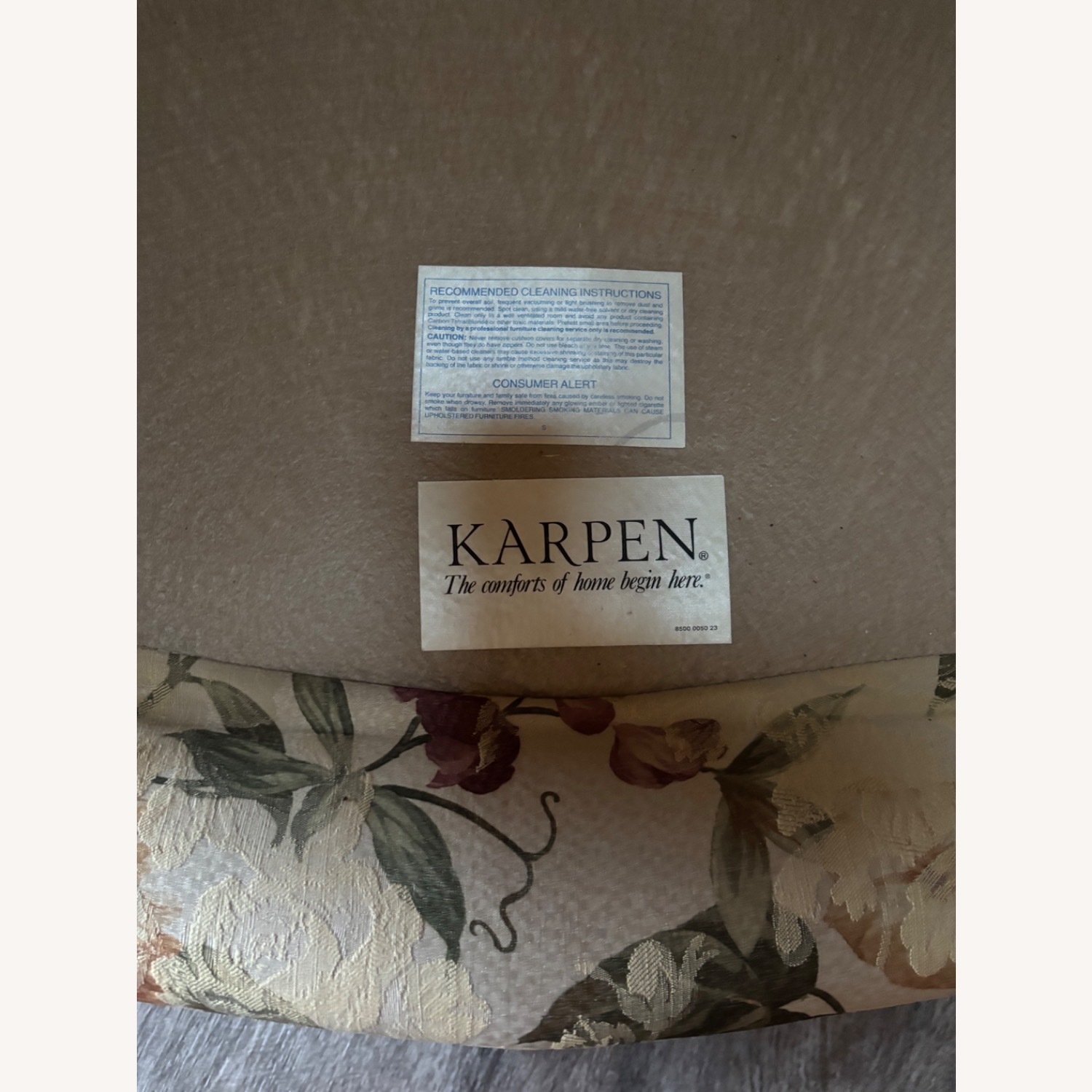 Vintage/Antique Natural Fabric 3+ Seater Sofa - image-3