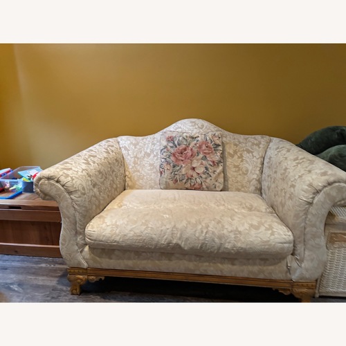 Used Vintage/Antique Natural Fabric 2 Seater Sofa for sale on AptDeco